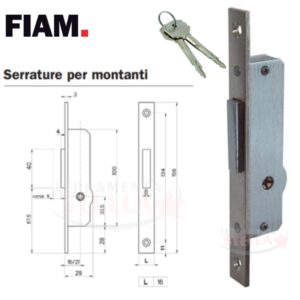 Serratura Fiam per montanti con chiave speciale