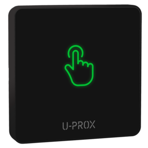 Lettore touch U-PROX per controllo accessi con icona verde illuminata – Sicurit Italia